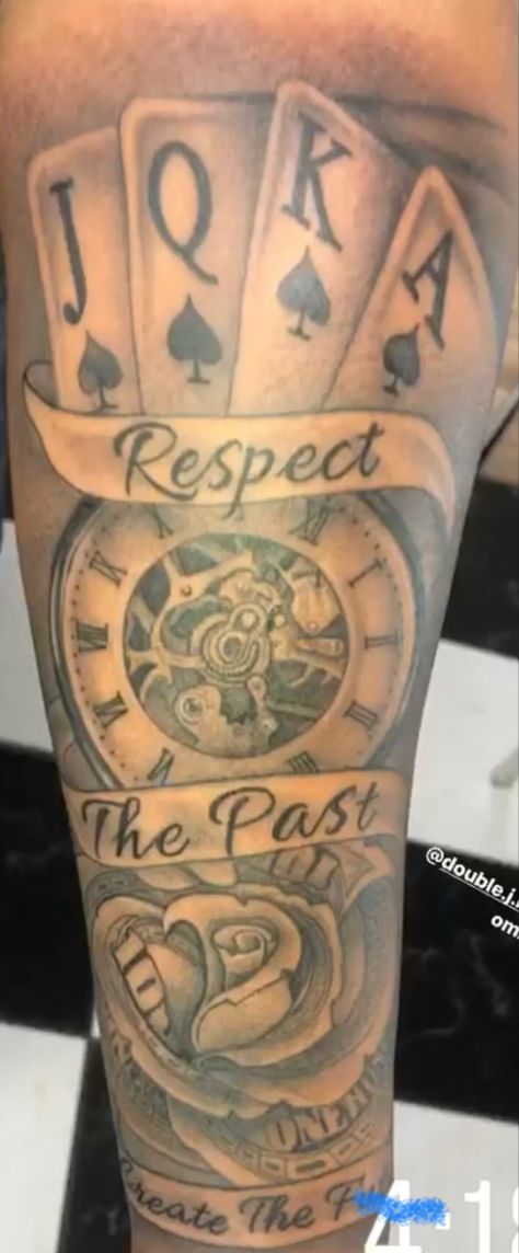 Respect The Past Create The Future Tattoo For Men, Respect The Past Tattoo, Respect The Past Create The Future, Create The Future Tattoo, Respect The Past Create The Future Tattoo, Shoulder Tats, Stencil Outline, Cool Forearm Tattoos, Tattoo Stencil Outline