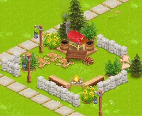 Hay Day Gazebo Design, Hay Day Building Design, Hay Day Layout Ideas Level 40, Cute Hay Day Farm Design, Hay Day Feed Mill Design, Hay Day Machine Design, Cute Hayday Farms, Hayday Farm Design Garden Layouts, Hay Day Design Ideas