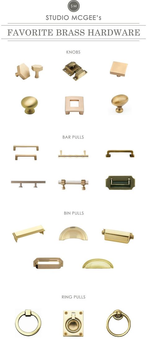 A Roundup of Our Favorite Brass Hardware Brass Kitchen Hardware, Classic Kitchen, Kitchen Hardware, Studio Mcgee, Trendy Kitchen, Kitchen Tips, Décor Diy, Menu Planning, Design Kitchen