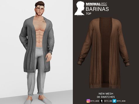 The Sims Resource - Barinas MinimalSims (Top) Sims 4 Male Pajamas, Sim4 Clothing, Ts4 Clothes, Masculine Clothing, Sims 4 Male Clothes, Sims 4 Piercings, Male Sweaters, Cc Clothes, Sims 4 Mm Cc