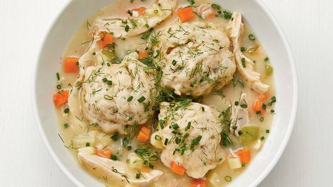 Chicken and Herb Dumplings with Rick Martinez Herb Dumplings Recipe, Creamy Chicken And Dumplings, Dumplings Recipe, Easy Comfort Food, Dumpling Recipe, Winner Winner, Chicken Stew, Chicken And Dumplings, Kitchen Food