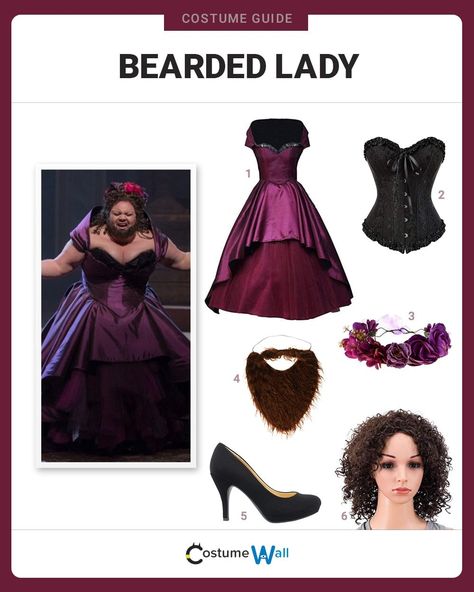 Be proud of who you are and sing with confidence when dressing as The Bearded Lady from The Greatest Showman. Bearded Lady Costume, The Bearded Lady, Vintage Circus Costume, Shy Woman, Halloween Circus, Costume Guide, Diy Costumes Women, Circus Costume, Bearded Lady