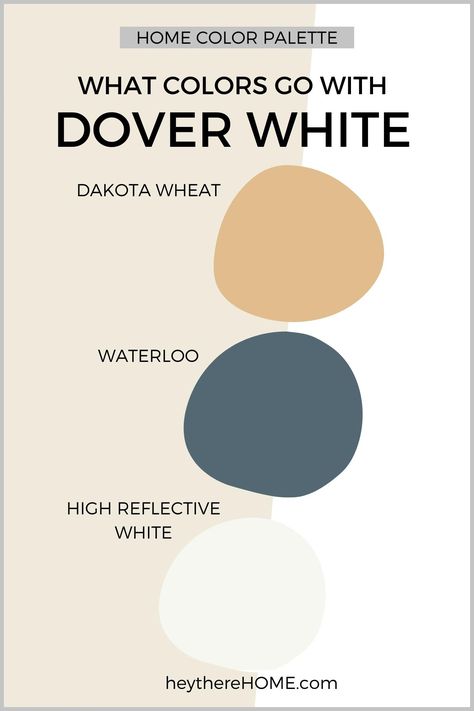 Learn what accent and complementary paint colors go with Sherwin Williams Dover White. White Dove Sherwin Williams, Sherwin Williams Greige, Sherwin Williams Dover White, White Paint Color, White Exterior Houses, Greige Paint Colors, Greige Paint, Accent Wall Colors, Dover White