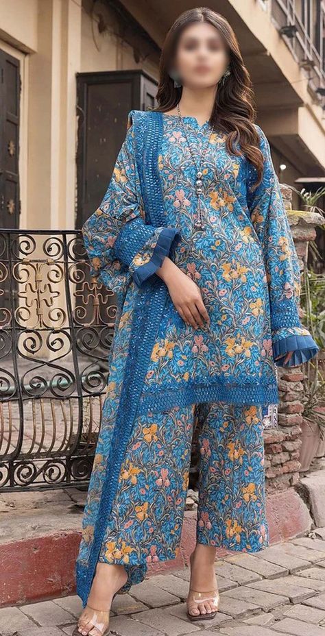 Charizma Collection 
3pcs unstitch branded suit Styles Dress, Pakistani Clothes, Bedroom Vintage, College Style, Suit Designs, College Fashion, Dress Designs, Pajamas, Sapphire