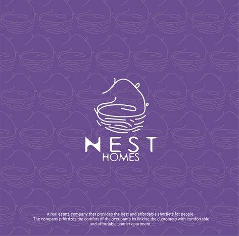 VISUAL IDENTITY FOR NEST HOMES | Behance Nest Logo Design Ideas, Birdnest Packaging Logos, Bird Nest Product Photography, Nest Illustration, Birds Nest Illustration, Nest Logo, Nest Painting, Bird Nest Painting, Brain Logo