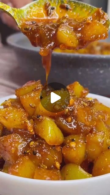 Meghna’s Food Magic on Instagram: "AMLA CHUTNEY (AMLA ACHAR) - #SeasonsFreshWithMeghna  Best season to have Amla at home and to make instant Amla Ka Achar or Chutney which you can give in tiffin as well. Recipe is so easy -  - Take 1/2 kg Amla (gooseberry) and steam cook till Amla gets tender (on medium flame takes 10-15 min or you can steam in pressure cooker too) - Now separate the seeds and amla flesh - In a Pan, take 1 tbs oil, add 1 tbs Panch phoron (mixture of fenugreek seed, nigella seed, cumin Seed, black mustard seed and fennel seed in equal part) - then 1 tsp whole coriander seeds - some asafoetida (hing powder) - then add steamed amla and saute nicely for 5 minutes  - then add 1/2 cup jaggery (can add more if you prefer more sweet) - Cook it on medium flame till jaggery gets mel Amla Chutney, Amla Recipes, Fenugreek Seed, Food Magic, Black Mustard Seeds, Amla Oil, Nigella Seeds, Steam Cooking, Tasty Recipes Videos