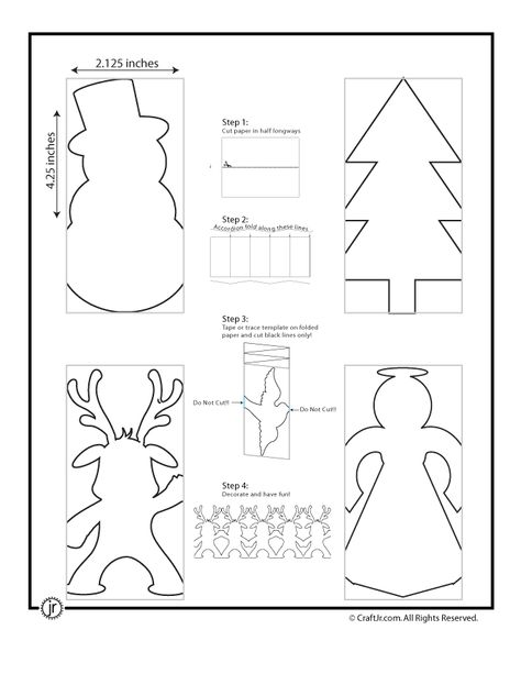 Free paper chain Christmas templates for accordion paper folding crafts, garlands and homemade Christmas cards. Paper Chain Template, Christmas Paper Chain, Christmas Paper Chains, Paper Cut Outs, Paper Chain, Paper Chains, Navidad Diy, Groundhog Day, Holiday Paper