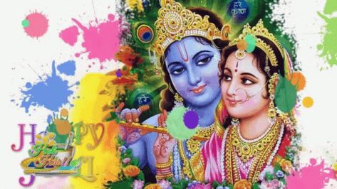 Happy Holi Greetings GIF - Happy Holi Greetings India - Discover & Share GIFs Happy Holi Greetings, Holi Greetings, Happy Holi, Good Afternoon, Lord Krishna, Animated Gif, Krishna, Gif, India