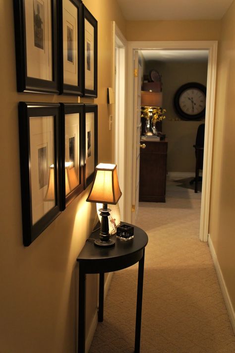 How to decorate a narrow hallway... Such cute ideas from Seaside Interiors Narrow Hallway, The Wall, Hallway, Wall