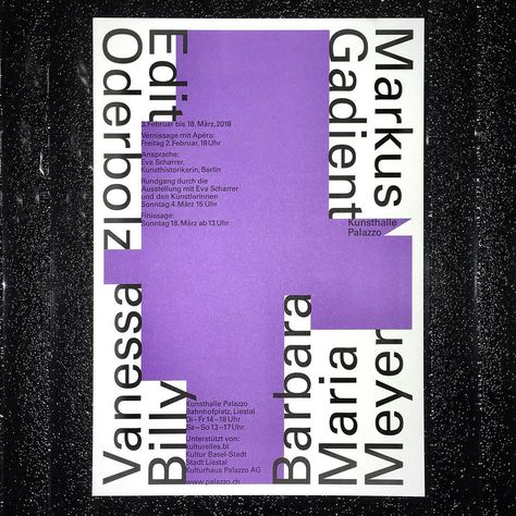 Kambiz Shafei on Instagram: “Here in person (or in poster). #kunsthallepalazzo #vanessabilly #markusgadient #barbaramariameyer #editoberbolz #poster #graphicdesign…” Modular Graphic Design, Typographic Poster Design, Book Design Inspiration, Self Branding, Poster Typography, Brochure Layout, Graphic Design Fonts, Learning Design, Pinterest Blog