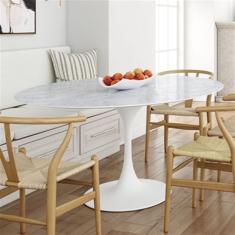 Saarinen Tulip Oval Marble Dining Table Oval Marble Dining Table, Bungalow Makeover, Contemporary Modern Dining Table, Saarinen Dining Table, Saarinen Table, Round Marble Dining Table, Kitchen Banquette, Changing Table Pad, Tulip Table