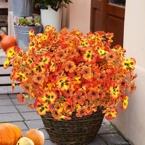 PRICES MAY VARY. VIBRANT FALL COLORS: Bring the warmth of autumn indoors with this set of 8 bundles of artificial mums in a rich orange hue.Brings beauty to your home. DURABLE OUTDOOR DESIGN: Crafted from UV-resistant plastic and faux silk, these artificial mums for outdoors are built to withstand outdoor conditions. VERSATILE DECOR: Artificial fall flowers for outdoors Suitable vases, pots, gardens, porches, window box, and indoor spaces like patios and farmhouse-style homes. LOW MAINTENANCE: U Window Farmhouse, Vases Pots, Patio Windows, Pot Garden, Indoor Patio, Farmhouse Decoration, Fall Dinner, Fall Outdoor, Faux Florals