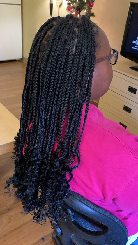 Kid Box Braids with Perm Rod ends #StyledByTanasia Kid Box Braids, Kids Box Braids, Kid Braid Styles, Braided Styles, Perm Rods, Braids For Kids, Kids Boxing, Perm, Braid Styles