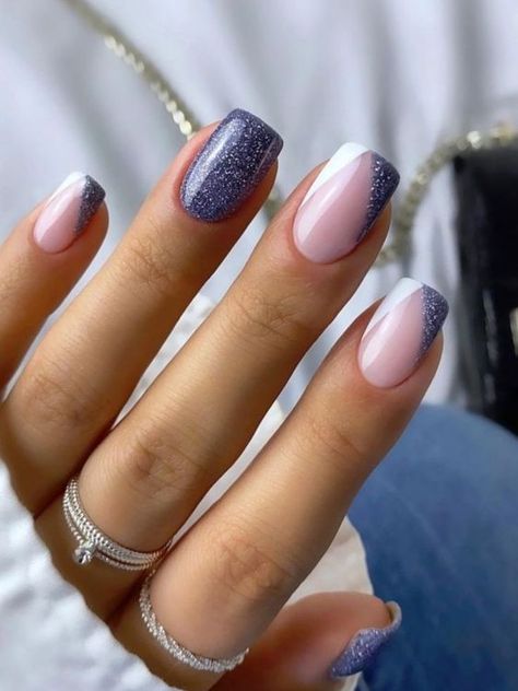 White Nail, Short Acrylic Nails Designs, Dipped Nails, Elegant Nails, Classy Nails, Bling Nails, Fancy Nails, Short Acrylic Nails, Nail Arts