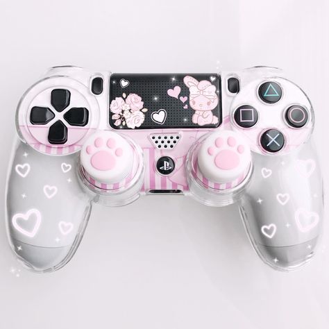 6,367 Likes, 6 Comments - ♡ MOMO ♡ (@momotokio) on Instagram: “My pink Momo-fied dualshock 4 ” Nintendo Controller, Images Hello Kitty, Kawaii Bedroom, Gamer Setup, Gamer Room Decor, Video Game Room Design, Nintendo Switch Accessories, Ps4 Controller, Gaming Room Setup