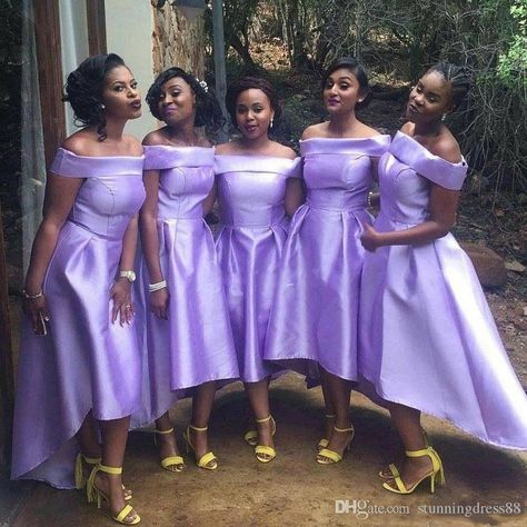 Romantic Lilac Hi Low Bridesmaid Dresses 2019 African Black Girls Off Shoulders Satin A Line Plus Size With Sleeves Country Bridesmaid Dress 2019 Maid of Honor Dresses Country Beach Boho Bridesmaid Dresses Short Dresses for Wedding Party Evening Online with $95.81/Piece on Stunningdress88's Store | DHgate.com Hi Low Bridesmaid Dresses, Country Wedding Guest Dress, Light Purple Bridesmaid Dresses, Simple Evening Gown, Country Bridesmaid, Bride Maids, Country Bridesmaid Dresses, Wedding Dressing, Backless Bridesmaid Dress