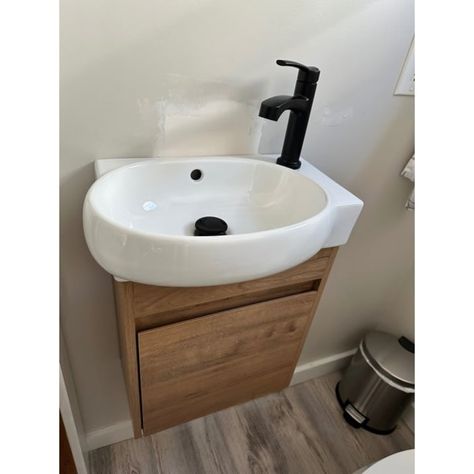 Bathroom Vanity With Sink In 16/18/23 Inch, Floating/Freestanding Bathroom Vanity With Soft Close Door - Bed Bath & Beyond - 39869009 Tiny Sink, Door Bed, Sink Ideas, Bathroom Vanity With Sink, Sage Green Bedroom, Vanity With Sink, Close Door, Floating Bathroom Vanity, Green Bedroom