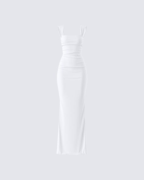 Melora White Maxi Dress & Collar – FINESSE Mini Silk Dresses, White Maxi Dress Outfit, Dress Png, Summer Dress White, Strapless Ruffle Dress, Cut Out Maxi Dress, Jersey Maxi Dress, Maxi Dress Outfit, White Maxi Dress