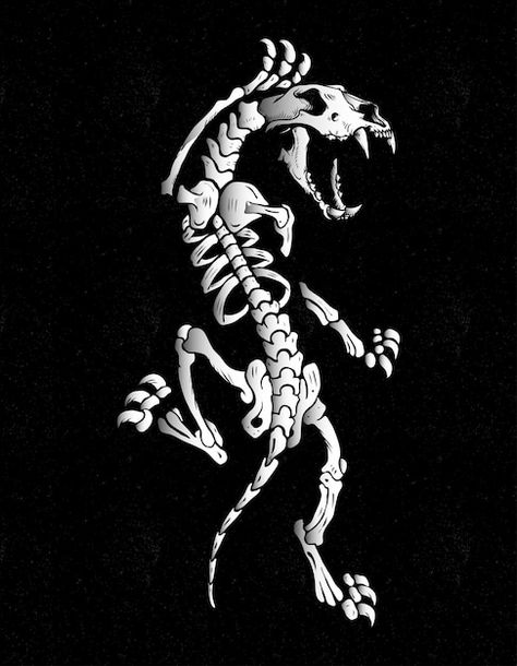 Panther Skeleton Tattoo, Panther Skull Tattoo, Tiger Skeleton Tattoo, Panther Skeleton, Panther Skull, Los Angeles Sign, Black Panther Drawing, Tiger Silhouette, Black Panther Tattoo