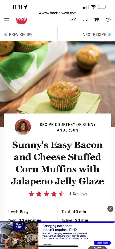 Sunny Anderson, Jalapeno Jelly, Easy Bacon, Corn Muffins, Bacon Cheese, Bread Rolls, Food Network, I Love Food, Food Network Recipes