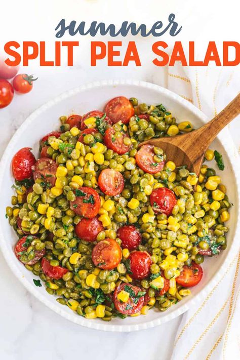 Split Pea Salad, Pea Salad Recipes, Green Split Peas, Vegan Salad Recipes, Pea Salad, Pea Recipes, Split Pea, Light Dinner, Vegan Salad