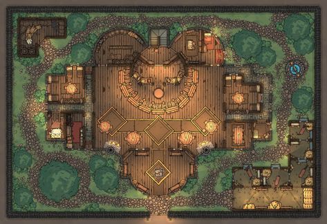 ArtStation - Slaver's Auction House & Sinister Lower Level [35 x 24], Jeff Todd House Compound, Dnd World Map, Battle Map, Fantasy Town, Tabletop Rpg Maps, Rpg Map, Dungeon Maps, D D Maps, Fantasy Map