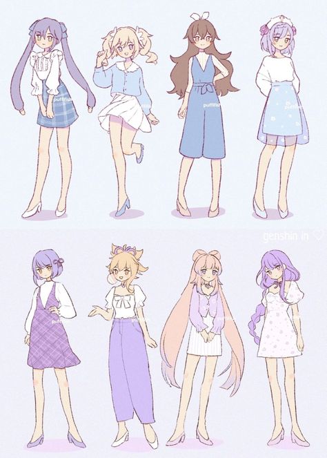 Kokomi Modern Outfit, Kokomi Inspired Outfits, Kokomi Outfit Ideas, Modern Kokomi, Kokomi Casual Outfit, Kokomi Fanart Modern, Kokomi Modern, Kokomi Outfit, Kokomi Fanart