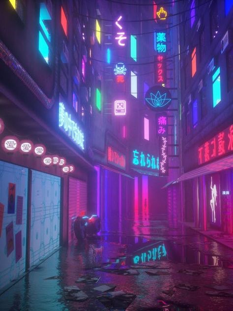 The 16 Most Beautiful Dystopian Landscapes on r/CyberPunk | Inverse Xxl Desk, 1366x768 Wallpaper Hd, Neon Cyberpunk, Art Cyberpunk, Neon City, Vaporwave Wallpaper, Neon Noir, Anime City, New Retro Wave