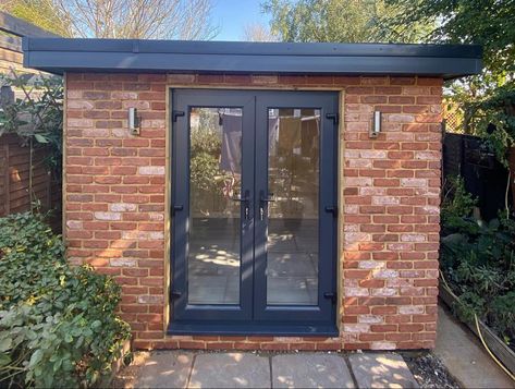 Outhouse Ideas, Brick Shed, Insulated Garden Room, Extension Board, Summer House Garden, Brick Garden, Insulated Panels, Cedar Shingles, Garden Rooms