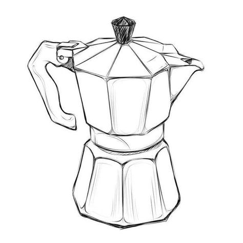 Moka Pot Brew Guide | Devoción Moka Pot Drawing, Moka Pot Illustration, Moka Pot Tattoo, Coffee Pot Drawing, Moka Pot Coffee, Coffee Lifestyle, Coffee Drawing, Coffee Illustration, Moka Pot