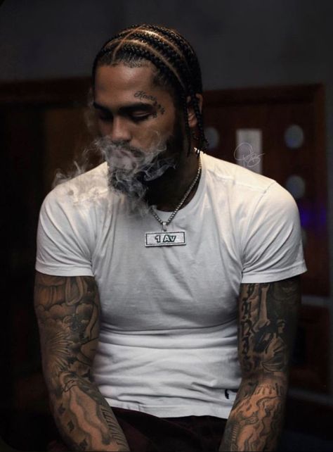 Dave East Braids, Don't Believe In Love, Men's Braids, David East, Cornrow Braids Men, Dread Hairstyles For Men, Braids Men, Cornrow Hairstyles For Men, Braids For Boys