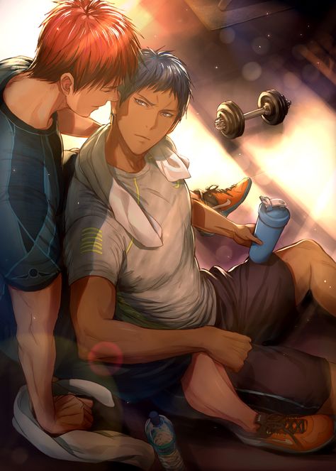 Aomine Daiki x Kagami Taiga / Kuroko no Basket Kagami Kuroko, Aomine Kuroko, Kuroko No Basket Characters, Futurisme Retro, Kagami Taiga, Dreamcore Weirdcore, Kuroko's Basketball, Kuroko No Basket, No Basket