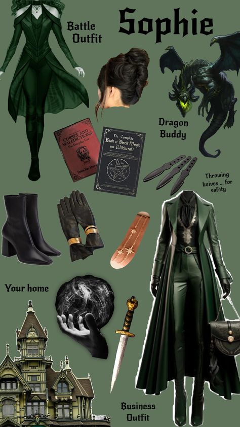 Fantasy Outfit and Lifestyle 🖤💚 For Sophie Battle Of Hogwarts Outfit, Hogwarts Aesthetic Outfits Slytherin, Hogwarts Legacy Slytherin Uniform, Modern Slytherin Outfit, Slytherin Uniform Female Modern, Slytherin Outfits Aesthetic, Harry Potter Slithering Outfit, Slytherin Aesthetic Outfit, Harry Potter Robes Slytherin