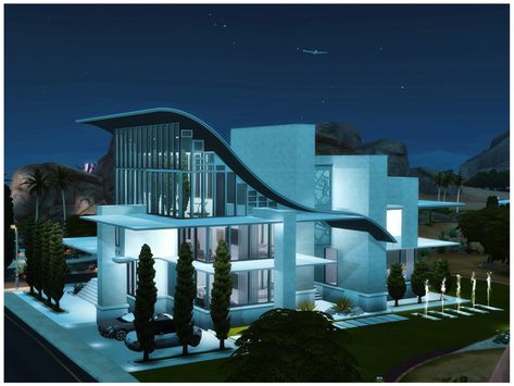 The Sims Resource - MM Modern Apartment Sims 4 Futuristic, Apartment Sims 4, Futuristic Apartment, Alien House, House Sims 4, Sims 4 Build, Sims 4 Houses, Electronic Art, Modern Apartment