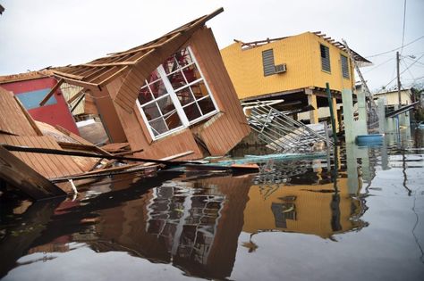 A destroyed house lays flooded in Catano town, in Juana Matos, Puerto Rico, on September 21, 2017. Flood Proof House, Destroyed House, Caribbean Islands, Hunger Games, Puerto Rico, In This Moment, Water