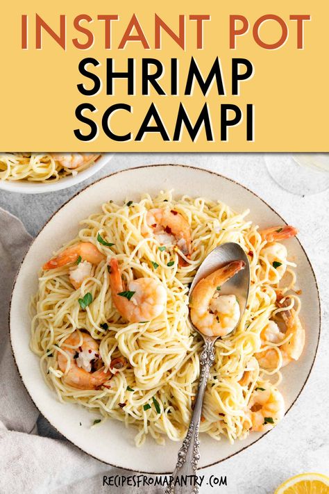 Instant Pot Lemon Butter Shrimp Linguine, Shrimp Scampi Instant Pot, Simple Shrimp Scampi, Shrimp Linguini, Lemon Butter Shrimp, Instant Pot Shrimp, Lemon Garlic Shrimp Pasta, Easy Shrimp Scampi, Creamy Risotto