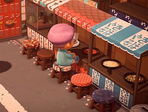 Sushi Design, Bamboo Panels, Ramen Restaurant, Animal Crossing Guide, Ramen Shop, City Vibes, Acnh Ideas, Acnh Inspo, Stall Designs