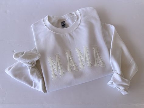 Excited to share this item from my #etsy shop: Mama puff white sweatshirt, mother day gift, mama crewmeck, momma sweatshirt #mommasweatshirt #mothersday #motherdaygift #mamacrewmeck #whitesweatshirt #mamapuffsweatshirt Momma Sweatshirt, Puff Design, Mama Design, White Crewneck Sweatshirt, Mother Day Gift, Mama Tee, White Crewneck, White On White, Mama Sweatshirt