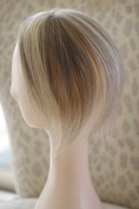 Hairstyles Silver Hair, Styles For Thinning Hair, Dark Brown Ash, Blonde Hair Topper, Grey Hair Topper, Hair Toppers For Thinning Hair, Blonde With Highlights, Hair Toppers For Women, Alopecia Hairstyles