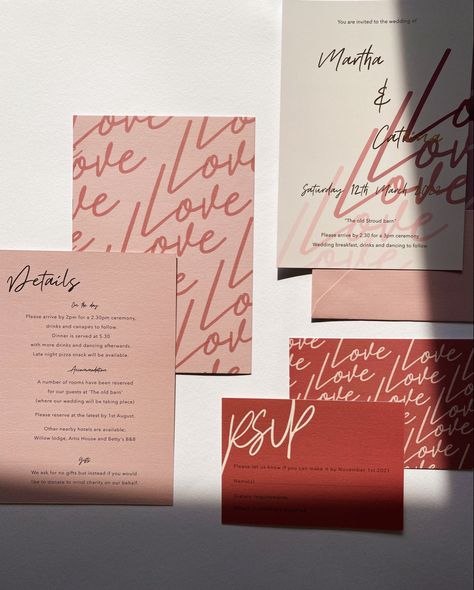 Editorial Wedding Invitations, Wedding Invitation Blush Pink, Invitation Aesthetic, Modern Invitation Design, Wedding Graphic Design, Valentine Invitations, Pink Invitation, Love Struck, Invitation Pink