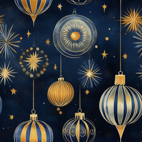 Free image of "Art Deco Ornaments Pattern" by Circe Denyer Art Deco Christmas Illustration, Medieval Christmas Aesthetic, Art Deco Ornaments, Technology Projects, Holiday Background, Pattern Images, Professional Art, Christmas Illustration, Pattern Free