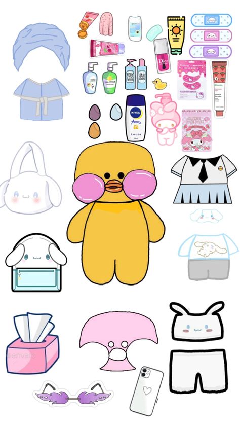 Duck Things, Printable Paper Toys Templates, Lion Wallpaper Iphone, Paper Toy Printable, Chibi Coloring Pages, Easy Disney Drawings, Paper Doll Printable Templates, Hello Kitty Printables, Puppets Diy