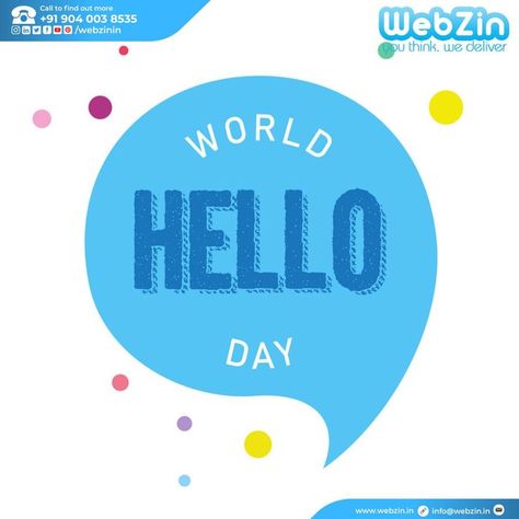 Together we can make this world a happier place to live, if we agree to talk with open hearts and open ears. Happy World Hello Day #helloworld #happyworldhelloday #Webdesign #webdevelopment #websitedesign #webzininfotech #webzin #digitalmarketing World Hello Day, Place To Live, 10 Year Anniversary, Together We Can, Year Anniversary, This World, Happy Places, Web Development, Website Design