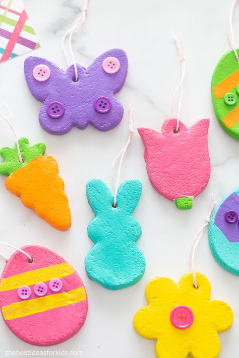 Salt dough Easter ornament recipe Salt Dough Easter, Ornaments Recipe, Salt Dough Projects, Easter Craft For Kids, Salt Dough Crafts, Salt Dough Recipe, Dough Ideas, Easter Arts And Crafts, Easter Ornaments