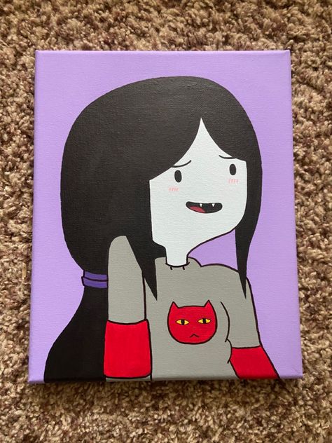 Easy Paint Drawings, Gravity Falls Painting Ideas, Marceline Painting, Painting Ideas On Canvas Anime, Cartoon Canvas Painting Ideas, Cartoon Art Disney, Painting Ideas Cartoon Characters, Crazy Art Ideas, Cute Aesthetic Paintings