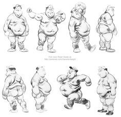 Fat Character Design Male, Fat Man Drawing, Chubby Boy Drawing, Fat Drawing, Fat Anatomy, Illustration Expressions, Fat Character, Archive Library, Body Type Drawing