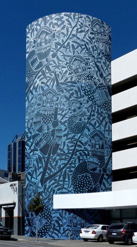 Street Art Architecture, Building Mural, Building Murals, Silo Art, Australia Perth, Wall Street Art, Water Towers, Beton Design, Street Mural