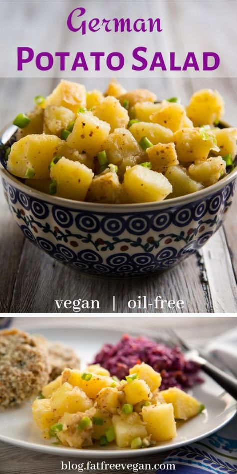 Vegan German Potato Salad | FatFree Vegan Kitchen German Potato Salad Recipe, Smoked Salt, Tempeh Bacon, German Potato, German Potatoes, Salad Salad, German Potato Salad, Vegan Salad Recipes, Vegan Side Dishes