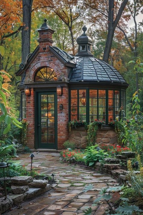 Cosy Greenhouse, Backyard Greenhouse, Dream Cottage, Garden Sheds, She Sheds, Fantasy House, Dream House Exterior, Dream Garden, Dream Home Design