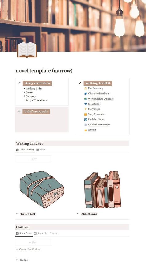 A novel writing template for Notion. Organize your novel notes with character and worldbuilding databases. Includes a writing tracker and detailed outline database with scene cards. Notion For Writing, Notion For Writers Template, Notion Book List, Notion Novel Writing Template, Notion Template Reading List, Novel Template, Writing Tracker, Author Planner, Apps For Writers